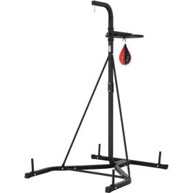 2 in 1 Punching Bag Stand, Steel Heavy Duty Workout Equipment, Adjustable Height Boxing Punching Bag and Speed Bag Stand, Freestanding Sandbag Ra