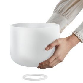 2PCS Crystal Singing Bowls, 8-inch and 10-inch A & F Note Singing Bowls, Frosted Quartz Singing Bowl with 10" Carrying Bag